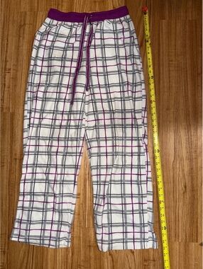 Covington Women's Medium Polyester Plaid Lounge Pants with Purple Waistband